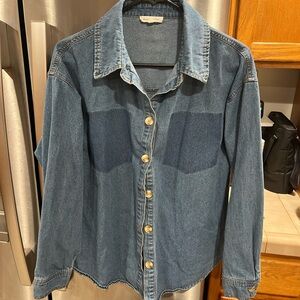 Stylish Blue Denim Jacket with Button Detail